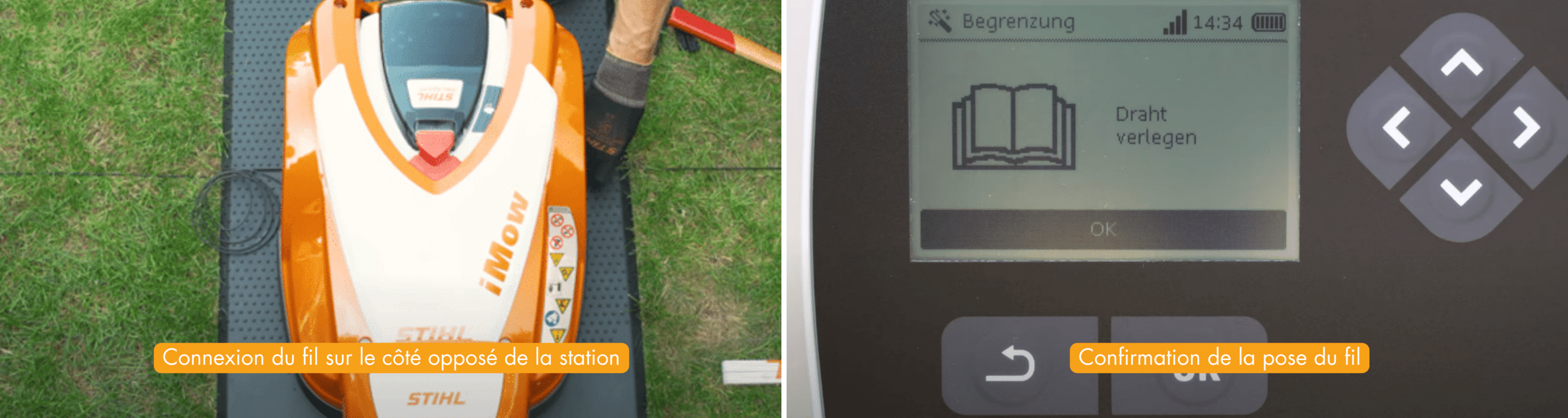 CONNEXION DU FIL + CONFIRMATION DE LA POSE - Guide installation robots de tonte iMOW - STIHL