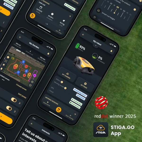 Robot tondeuse STIGA A 6v (Vista) – Jusqu’à 600 m² – Robot tondeuse autonome sans câble, sans antenne