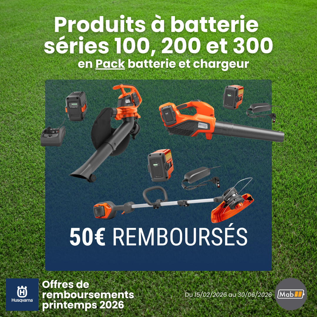 Offre de remboursement Husqvarna Printemps 2026 Mab produit gamme publique pack
