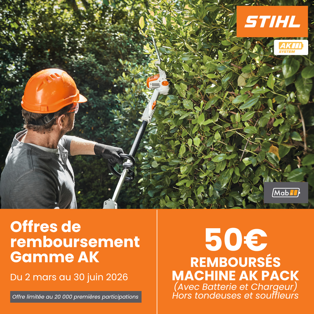 odr stihl gamme a en pack batterie et chargeur 50€