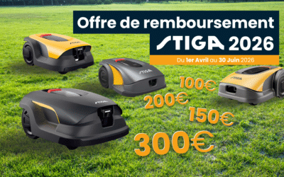 Offre de remboursement STIGA 2026 sur les robots tondeuses : profitez d’une pelouse parfaite à prix réduit