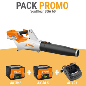 pack promo souffleur a batterie stihl bga 60 ak system et deux batterie ak 30 s et unchargeur al 101